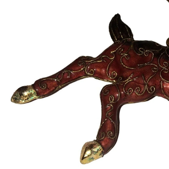 Vintage Deer Cloisonne Art Enameled Inlayed RARE Christmas Xmas Tree Ornament - Picture 7 of 7